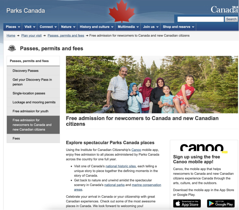 加拿大移民福利——免费游览加拿大全国范围的公园、博物馆、美术馆、科技馆等超过1400个标志性地点